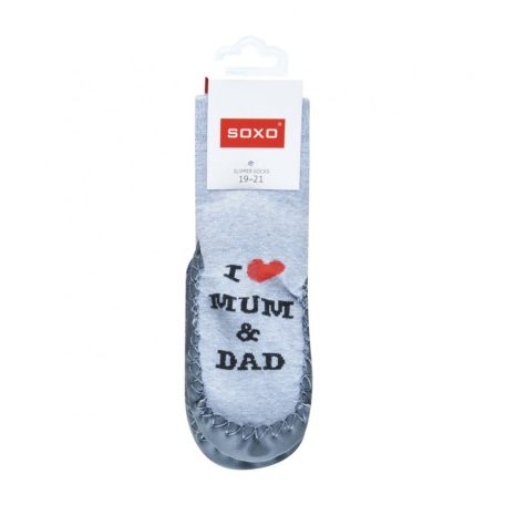 SOXO I love Mum and Dad bőr talpú gyerek mamusz 19-21
