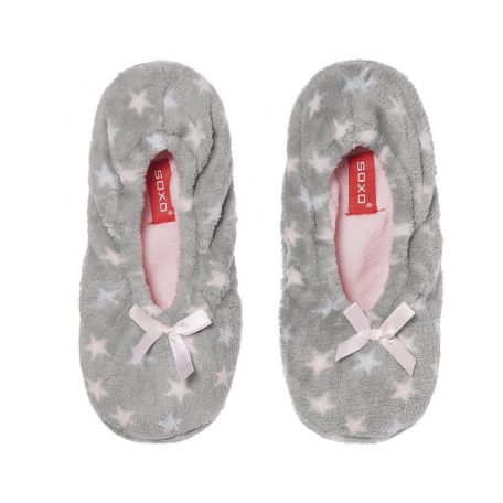 Női csillagos mamusz masnival, puha talppal 36-37