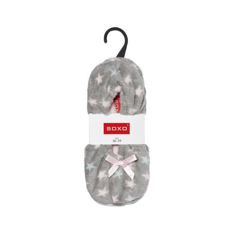 Női csillagos mamusz masnival, puha talppal 36-37