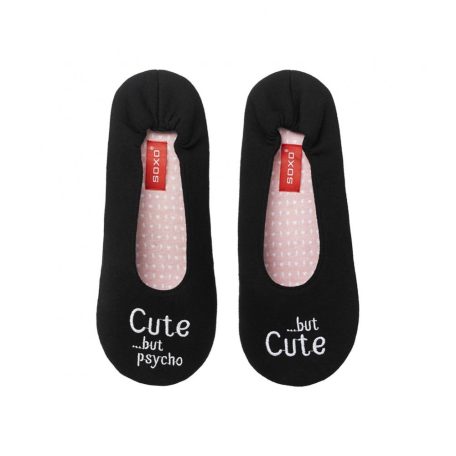 Női fekete belerina mamusz puha talppal Cute but Psycho 37-38