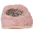 Női papucs, rózsaszín, arany szivecskével gumi talppal 39-40