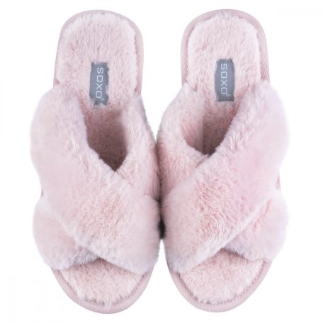 Női rózsaszín szőrös papucs 39-40
