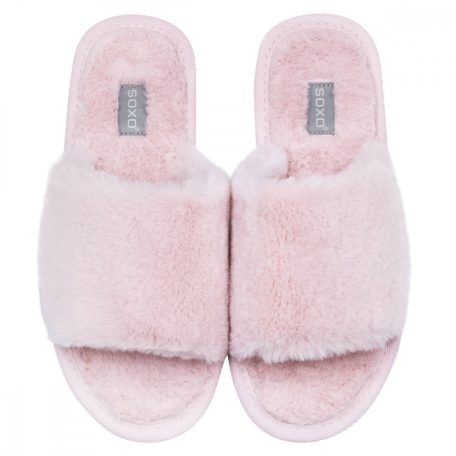 Női rózsaszín szőrös papucs 37-38