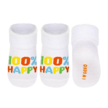 SOXO 100% HAPPY fehér baba zokni 16-17-18