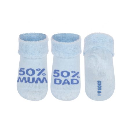 SOXO 50% MUM - 50% DAD világoskék baba zokni 16-17-18