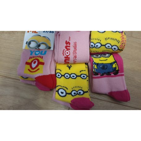 MINIONS lány gyerek zokni 27-30 3 PÁR